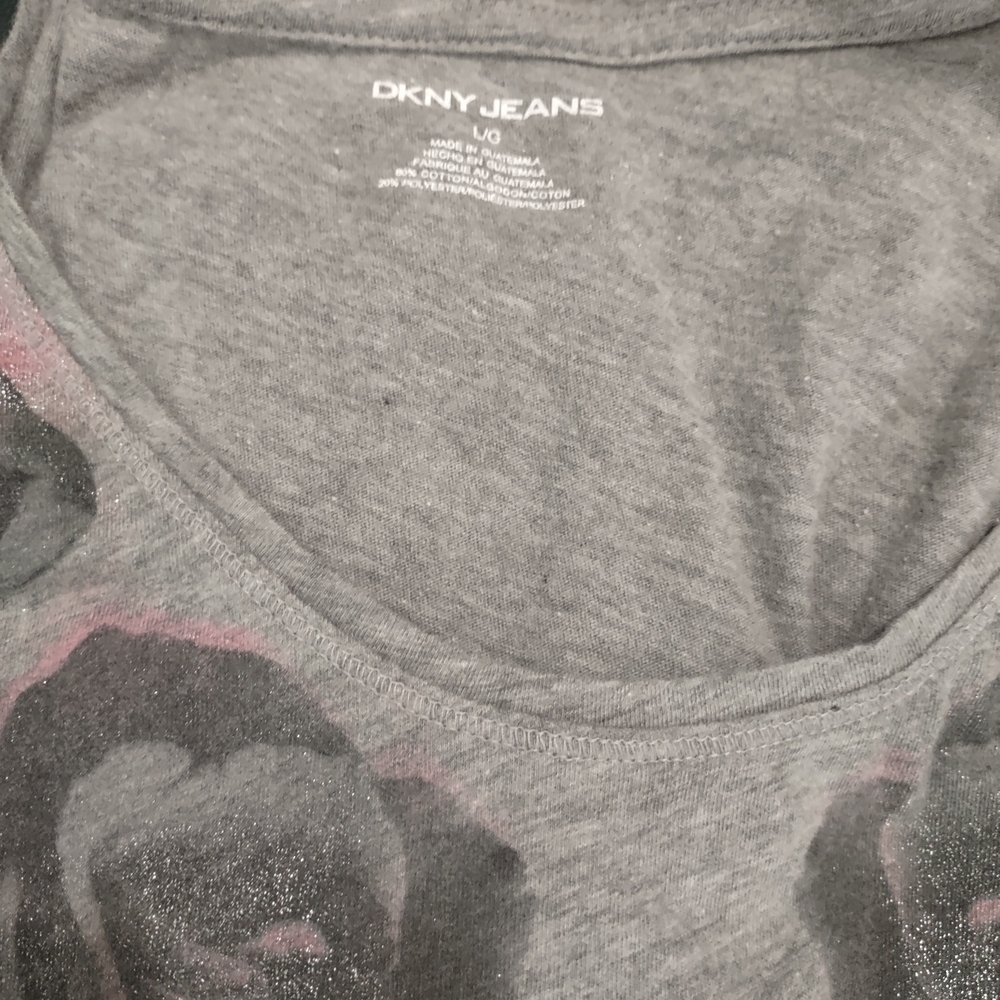 DKNY Gray Pink Graphic Relaxed Tee - Picture 3 of 5